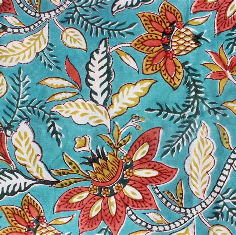 Indian Hand Block Print Fabric Pure Cotton Fabric Sanganer | Etsy