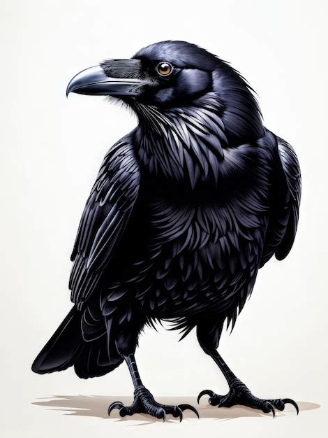 Premium Vector | Crow on a branch crow branch