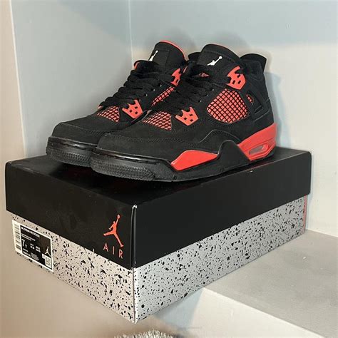 👟jordan 4 Gs Red Thunder Sizes Available 🇬🇧uk 6 Depop