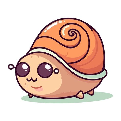 Lindo Caracol De Dibujos Animados Ilustraci N Vectorial Aislada En