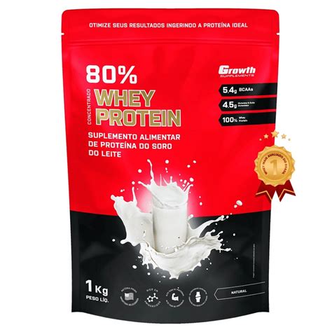 Whey Protein Concentrado 1kg Growth Supplements Shopee Brasil