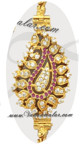 Traditional India Long Chain With Ruby Stones Mugappu Side Pendants For