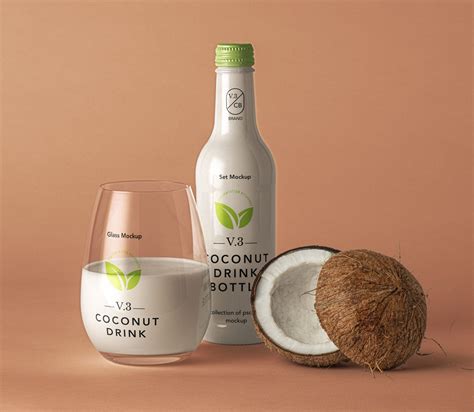 Coconut Drink Psd Bottle Mockup Pixeden Club