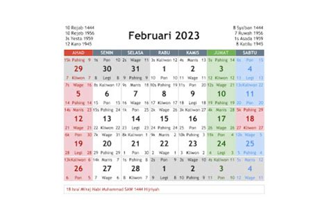 Kalender 2023 Lengkap Dengan Tanggal Merah Libur Nasional Januari