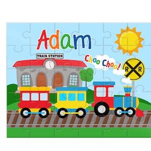 Personalized Train Puzzle, Train Jigsaw Puzzle, Train Puzzle for Kids ...