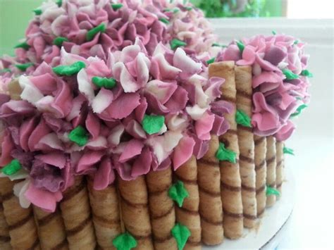 Almond Buttercream Icing And Pirouline Rolled Wafers With Dark