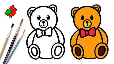 Как нарисовать игрушку медведя Мишку для детей / Простые рисунки и ...