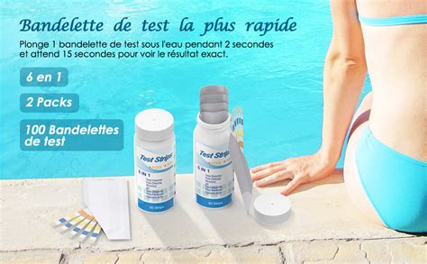 Ehomfy En Bandelettes De Test Pour Piscine Brome Spa Therme Bandes