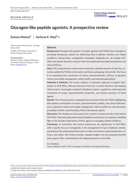 (PDF) Glucagon‐like peptide agonists: A prospective review