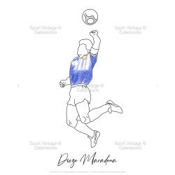 Diego Maradona Mano de Dios Line art