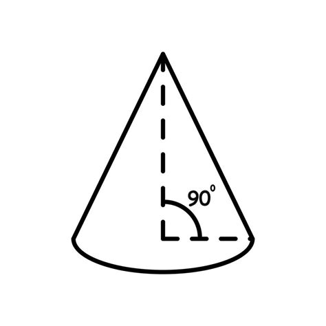 Geometry Cone With Indoor Triangle On The White Background Shape