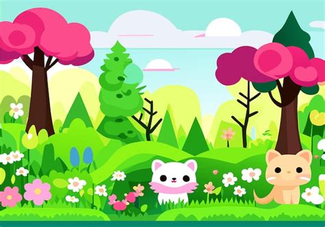 Premium Vector | Vector nature park scene background