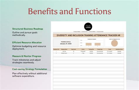 Diversity And Inclusion Training Attendance Tracker Hr Template In