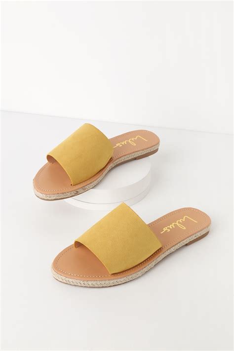 Cute Yellow Sandals Slide Sandals Espadrille Sandals Lulus