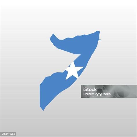 Somalia National Flag In Country Map Silhouette Stock Illustration