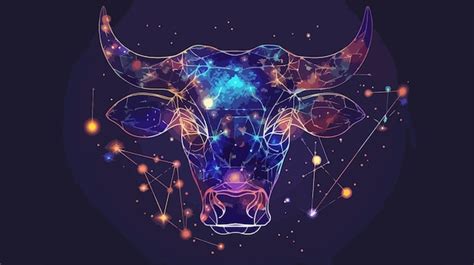 Taurus Zodiac Sign Vector Illustration For Astrology With Horoscope