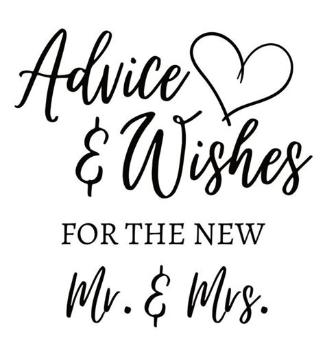 Advice For The New Mr And Mrs Table Sign W Advice Cards Included