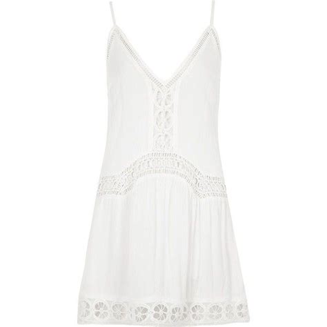 River Island White Lace Insert Drop Waist Beach Dress 1 315 Uah Liked