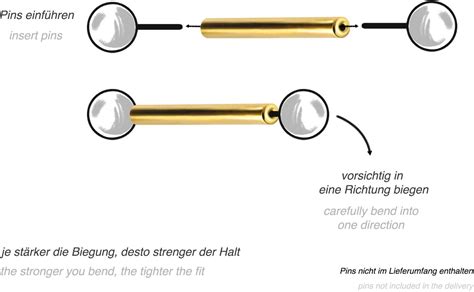 Titan Barbell Mit Push Fit Ohne Kugeln PIERCINGLINE