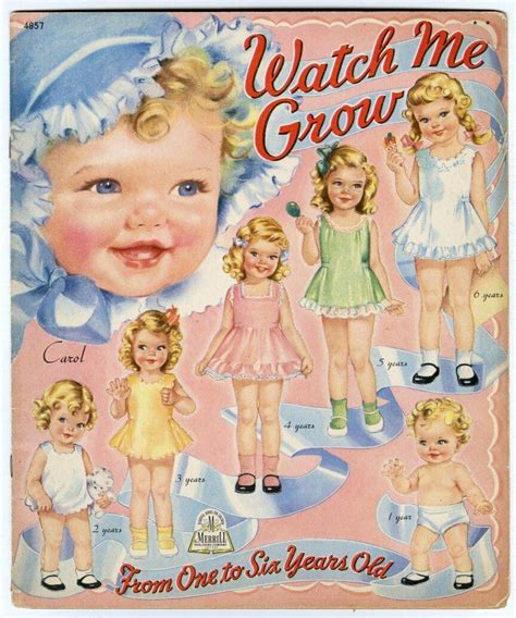 Watch Me Grow From One To Six Paper Dolls Doll Book 1944 Merrill 4857