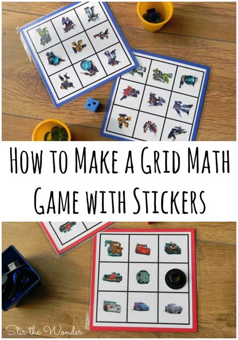 How to Make Math Grid Games with Stickers | Stir The Wonder