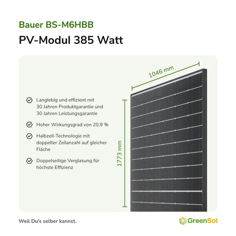 Bauer Solar Pv Modul Wp Greensol