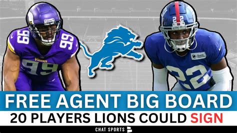 Lions Free Agent Big Board Top Players Lions Could Sign Ft Adoree