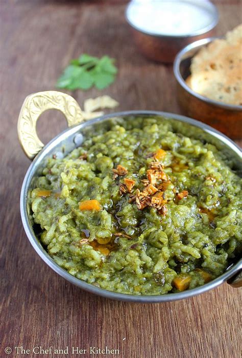 The Chef And Her Kitchen Palak Khichdi Recipe Vegetable Palak Khichdi