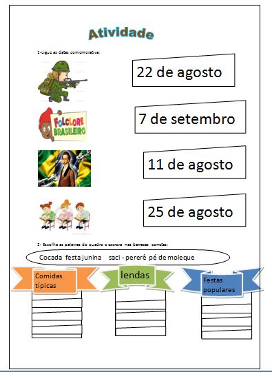 Atividade Sobre Datas Comemorativas