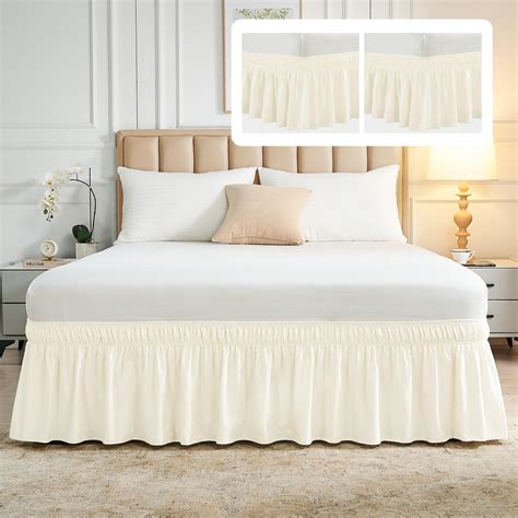 Nasitos 2 Pack Queen King Bed Skirt 18 Inch Drop Wrap Around Bed Skirts