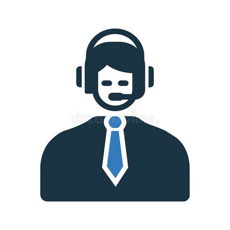 Customer Support Icon Blue Color Helpline Service Call Center Stock