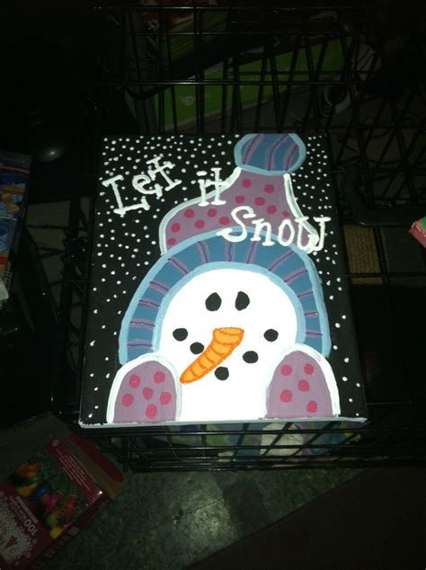 Canvas painted snowman | Christmas canvas, Holiday painting, Canvas crafts