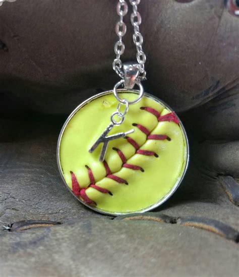 Softball Necklace Softball Jewelry Personalized Softball Etsy