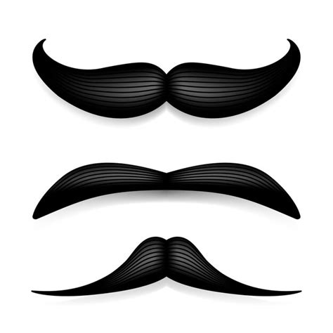 Bigode Isolado Em Branco Preto Vetor Bigode Vintage Cabelo Facial