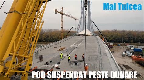 POD Suspendat Dunare Ep 189 Mal Tulcea Bloc Ancoraj Statie Taxare