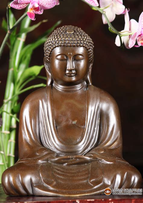 Bronze Japanese Style Amitabha Meditating Buddha Statue With Ushnishna