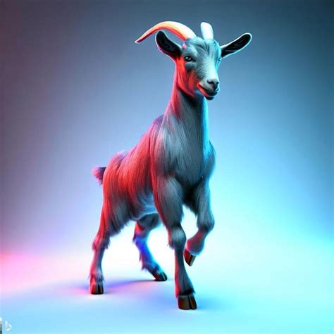 Premium AI Image A Goat With Horns Is Standing In A Blue And Red Light