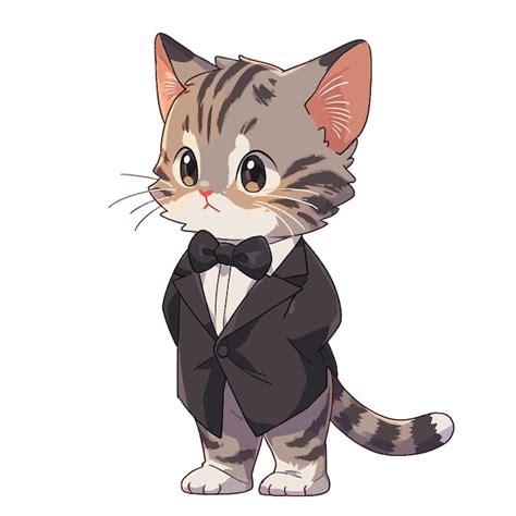 Premium Vector | A cat wearing a bow tie and a bow tie.