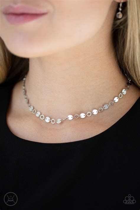 Paparazzi Inner Spotlight Silver Choker Necklace And Earring Set