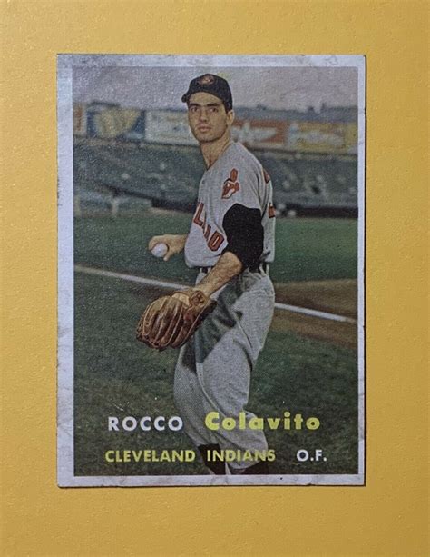 1957 TOPPS BASEBALL ROCCO COLAVITO ROOKIE CARD 212 INDIANS Autographia