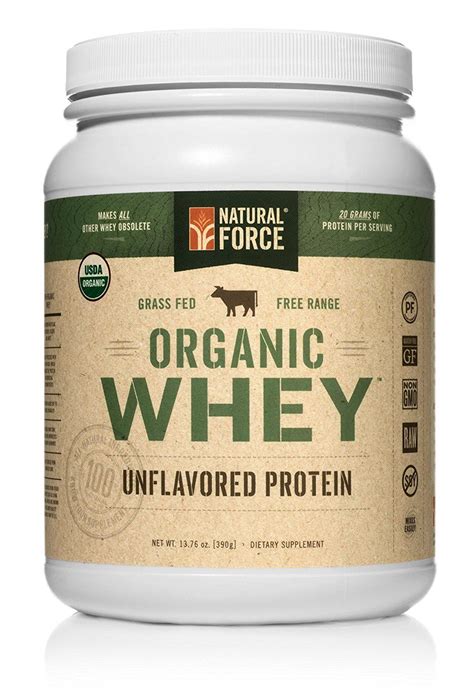 Natural Force® Undenatured Organic Whey Protein Powder Unflavored Grass Fed Wh