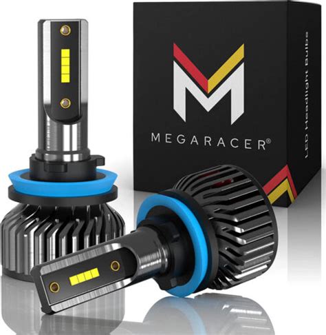 Mega Racer 4 Sided H11 H8 H9 H16 LED Headlight Bulbs 60W 10000 Lumens