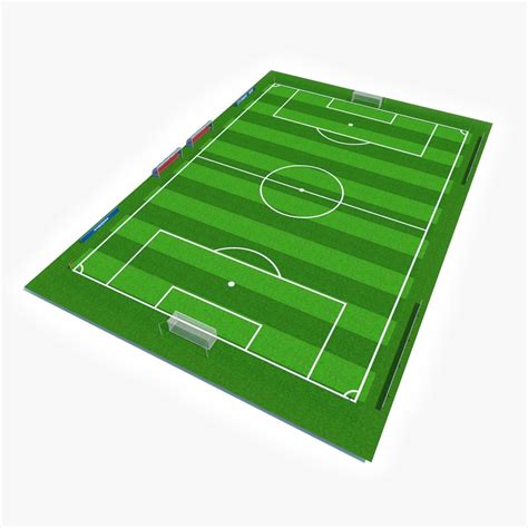 Soccer Pitch 3d Asset Low Poly Cgtrader