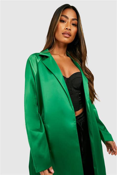 Satin Longline Duster Coat | boohoo