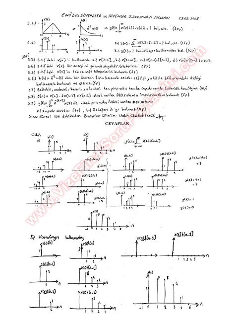 Sinyaller Ve Sistemler Vize Soruları Ve Çözümleri Vize ve Final