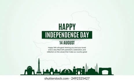 Happy Independence Day Pakistan Post Greeting Stock Vector Royalty