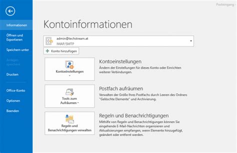 Outlook Neues E Mail Konto hinzufügen TechStream