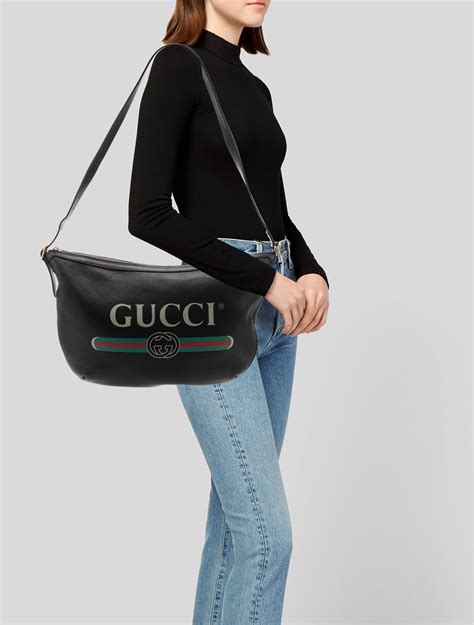 Gucci Vintage Logo Half Moon Hobo Black Hobos Handbags GUC1334999