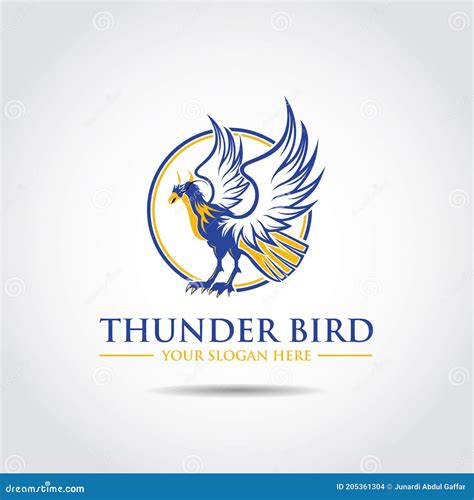 Thunderbird Logo Template Vector Illustrator Eps10 Stock Vector