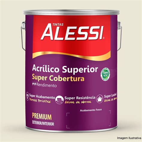 TINTA ACRÍLICA ALESSI SUPERIOR PREMIUM 3 6 LTS Uai Tintas LTDA